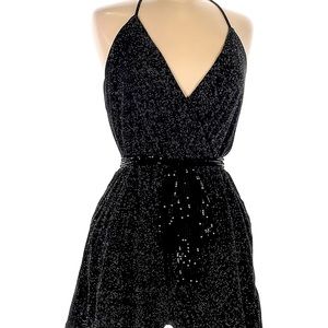 Lulu’s Black Sequin Romper- Medium